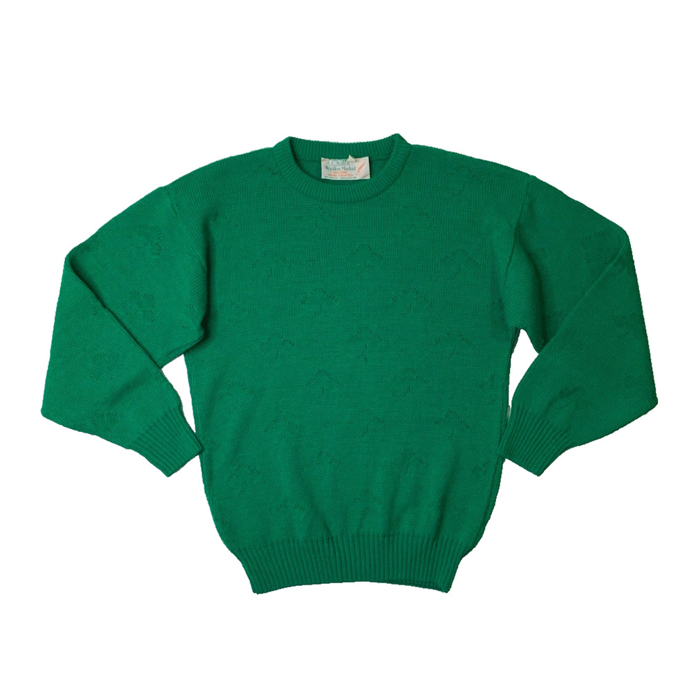 Vintage Quills Woollen Market Sweater Men Small Clover Acrylic Knit Made Ireland